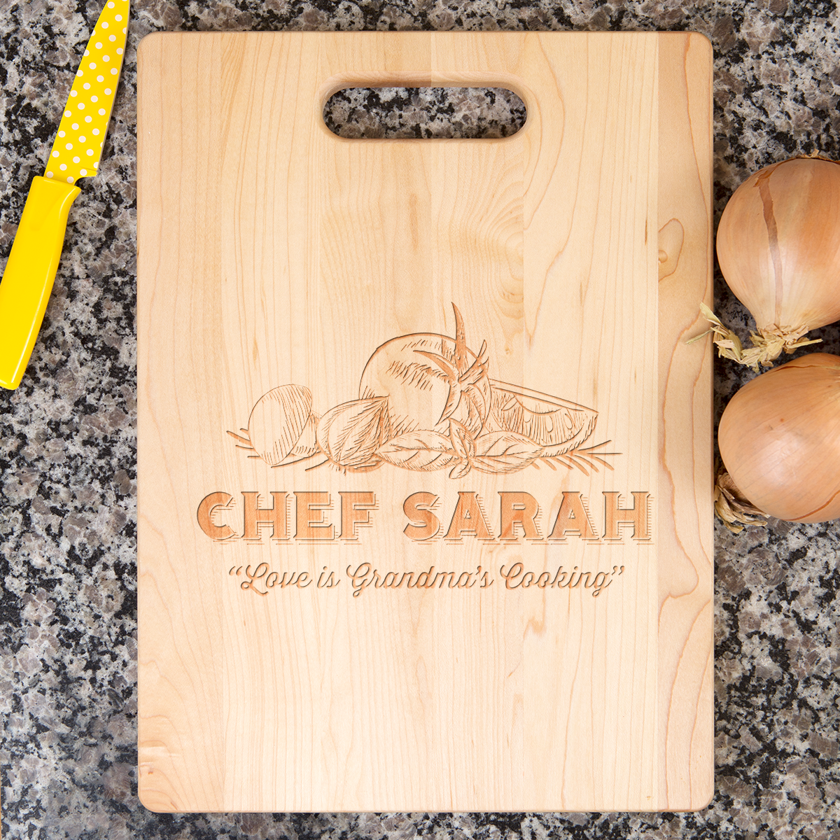 Love Grandma Cooking Cutting Board - Maple