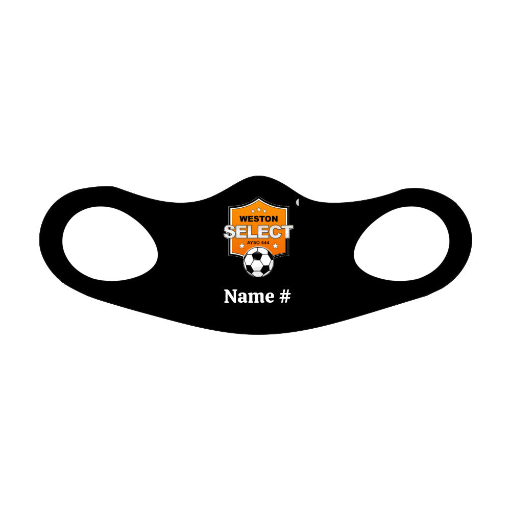 Weston Soccer Orange Logo - Personalized Face Mask Fitted Sublimation All Over Print