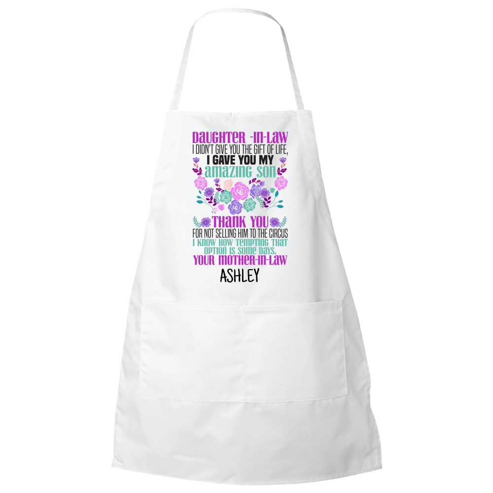 Mom To Daughter-In-Law Phrase Apron