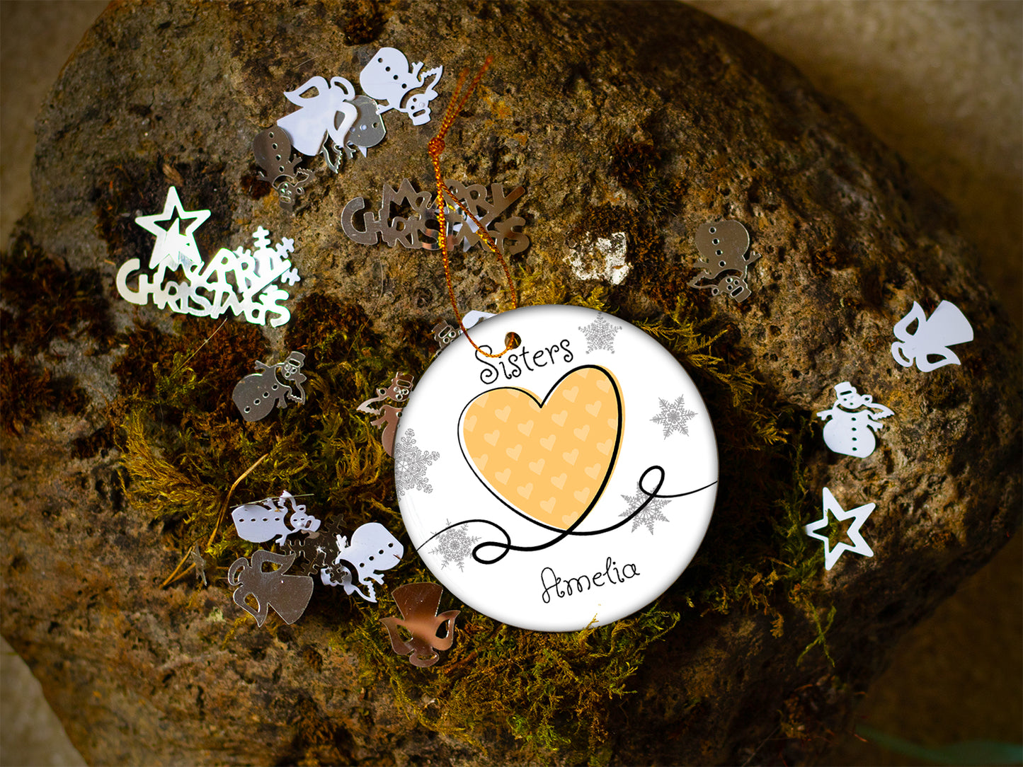 Sisters Yellow - Ceramic Round Ornament