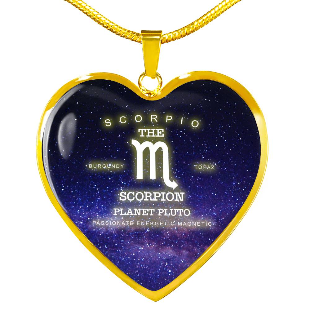 Scorpio Gold/Silver Zodiac Heart Necklace