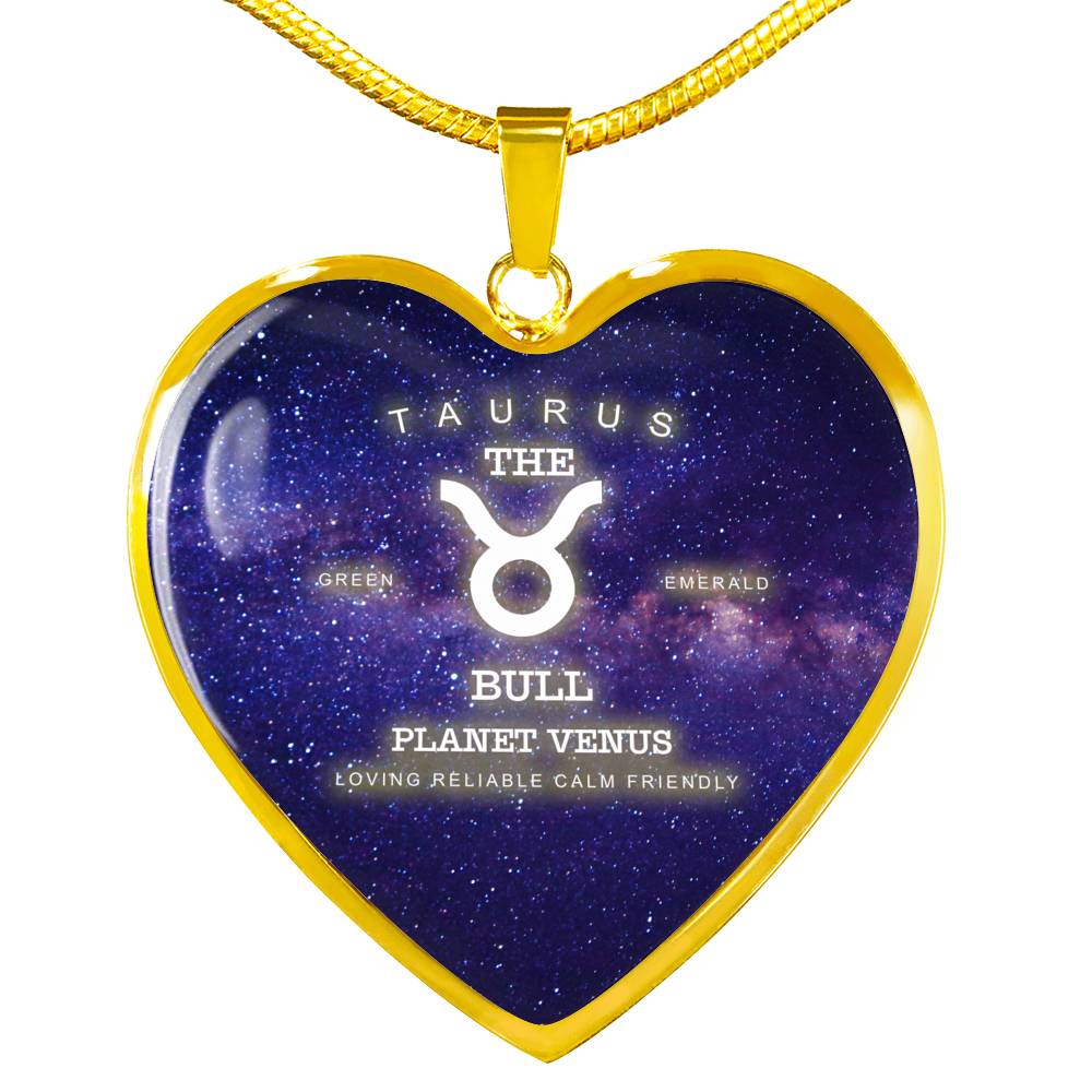 Taurus Gold/Silver Zodiac Heart Necklace