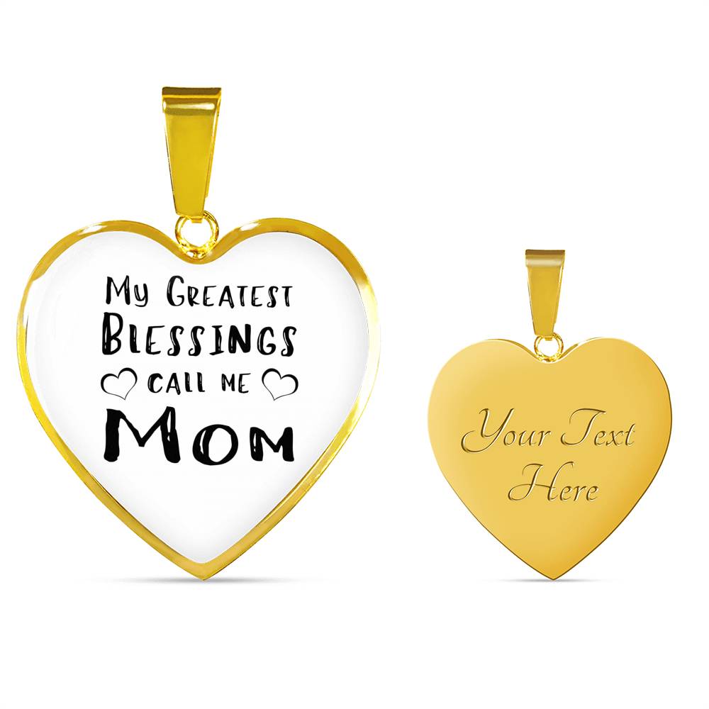 My Greatest Blessings - Gold/Silver Heart Necklace - White