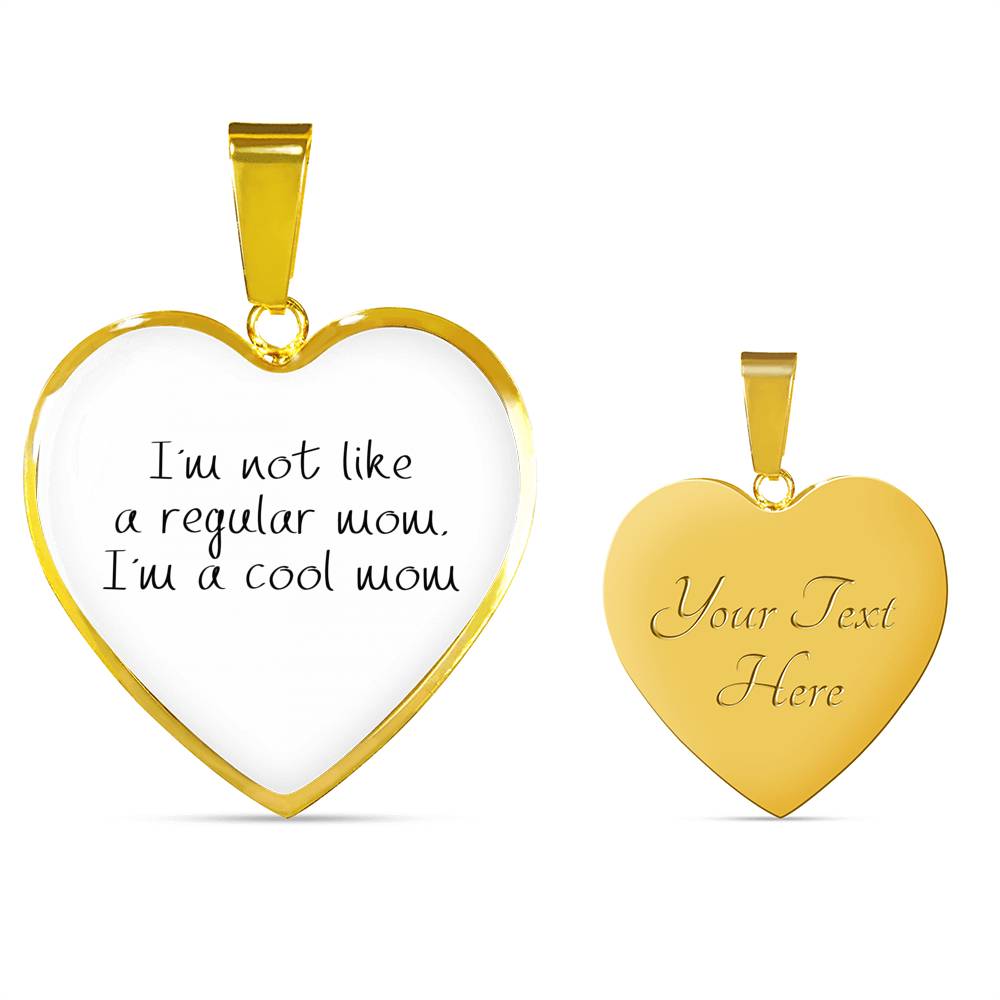 Not Like A Regular Mom - Gold/Silver Heart Necklace - White