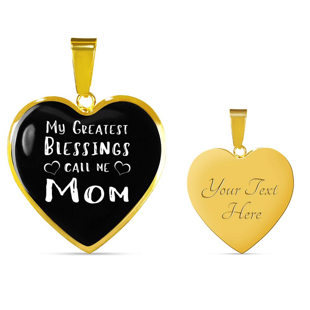 My Greatest Blessings - Gold/Silver Heart Necklace - Black