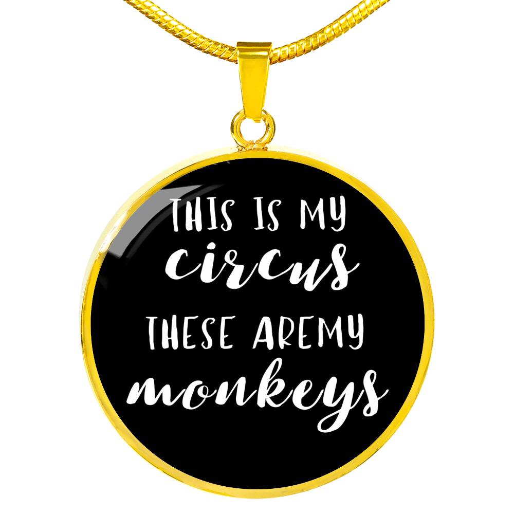 This Is My Circus - Gold/Silver Round Necklace - Black