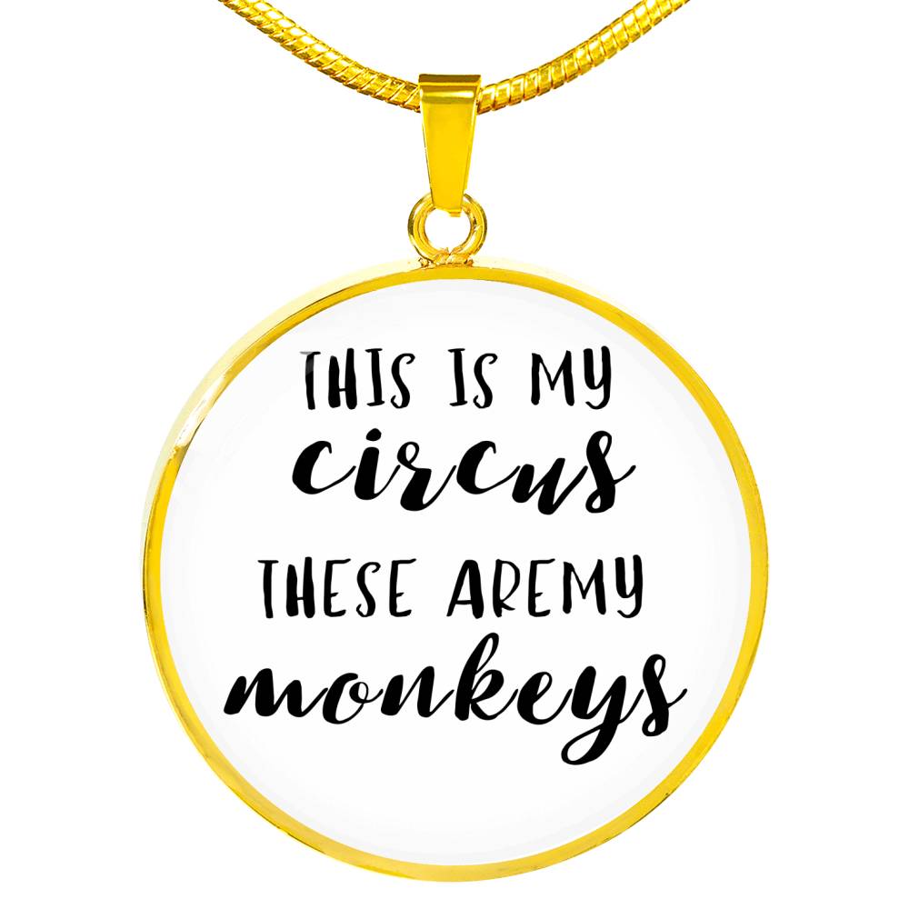 This Is My Circus - Gold/Silver Round Necklace - White