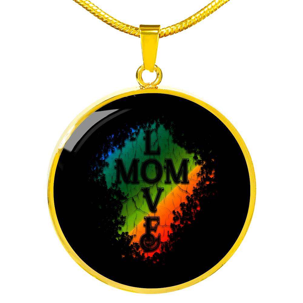Mom Love Necklace Round - Light