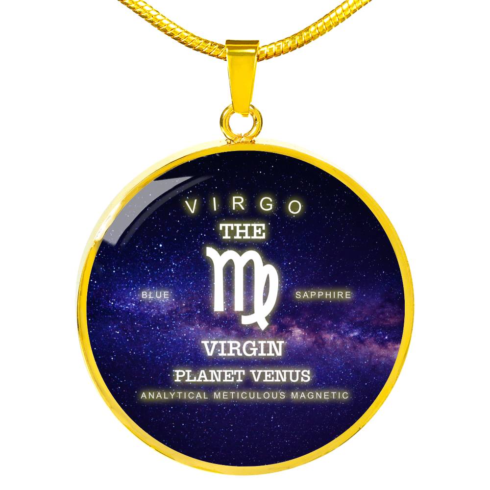Virgo Gold/Silver Zodiac Round Necklace