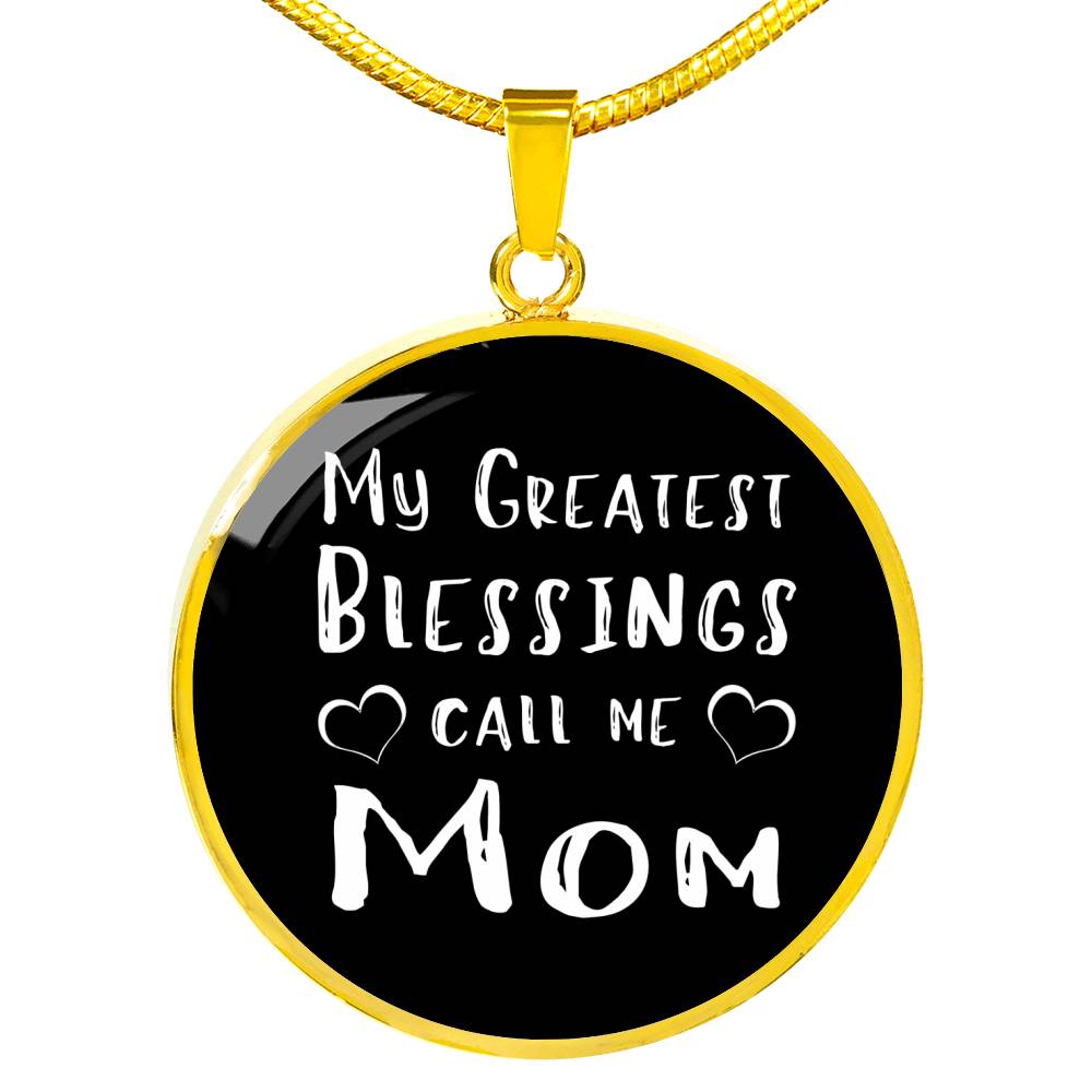 My Greatest Blessings - Gold/Silver Round Necklace - Black