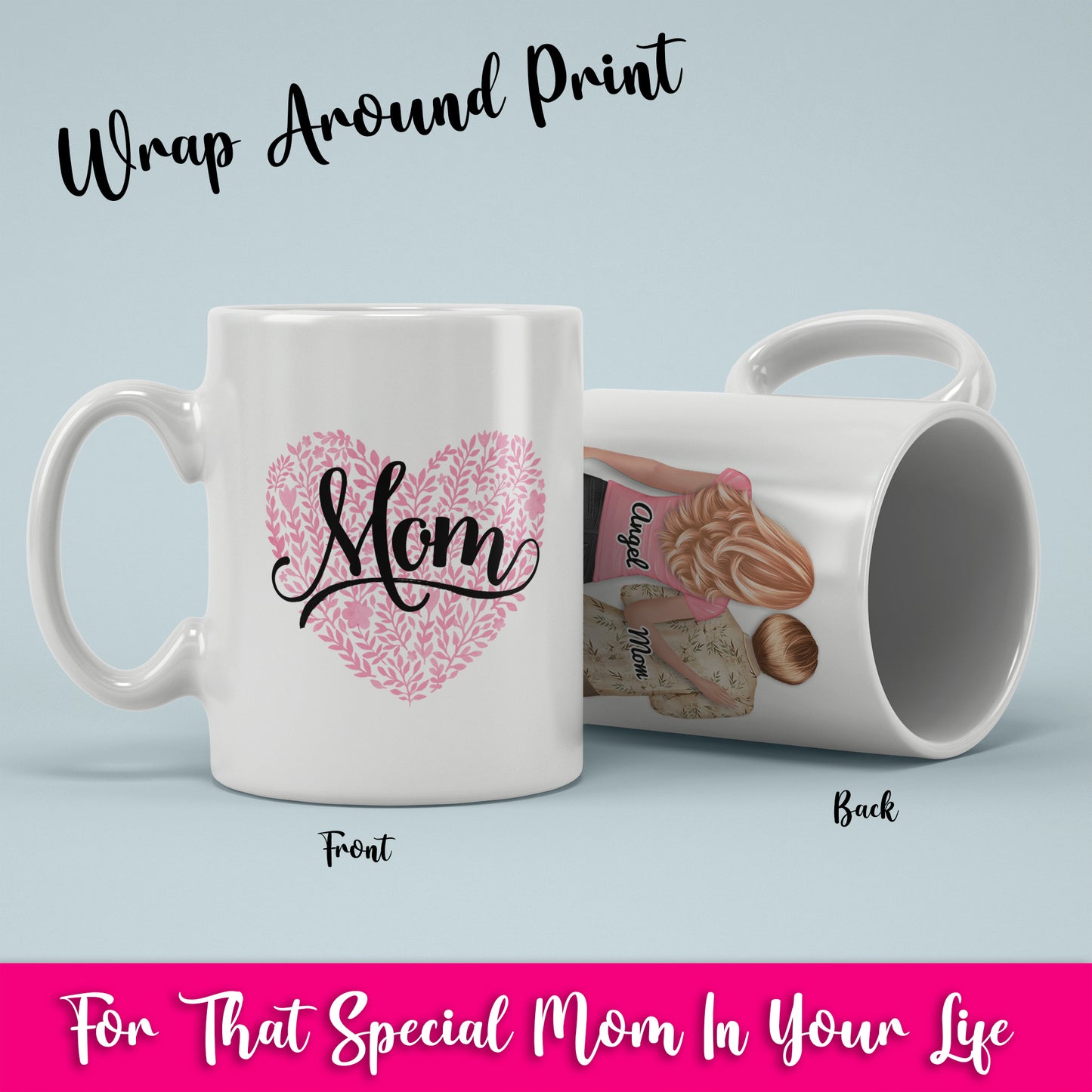 Mom Floral Heart 1 White Coffee Mug