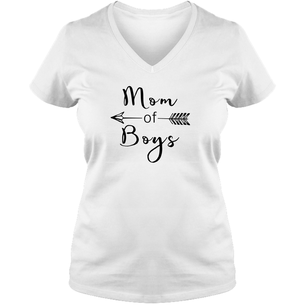 Mom Of Boys Light - Ladies V Neck Tee