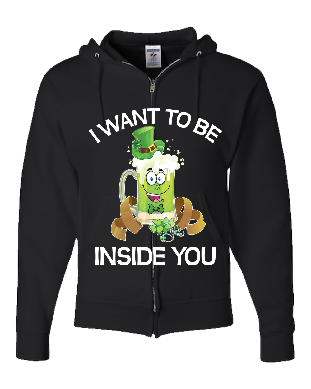 Irish Green Beer Adult Zipper Hoodie