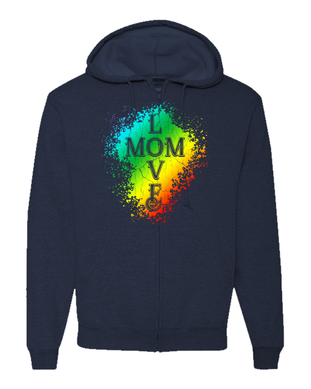 Mom Love Adult Zipper Hoodie - Dark