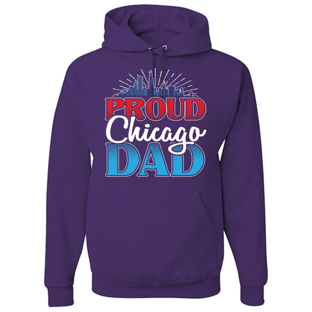 Proud Chicago Dad - Dark - Adult Hoodie