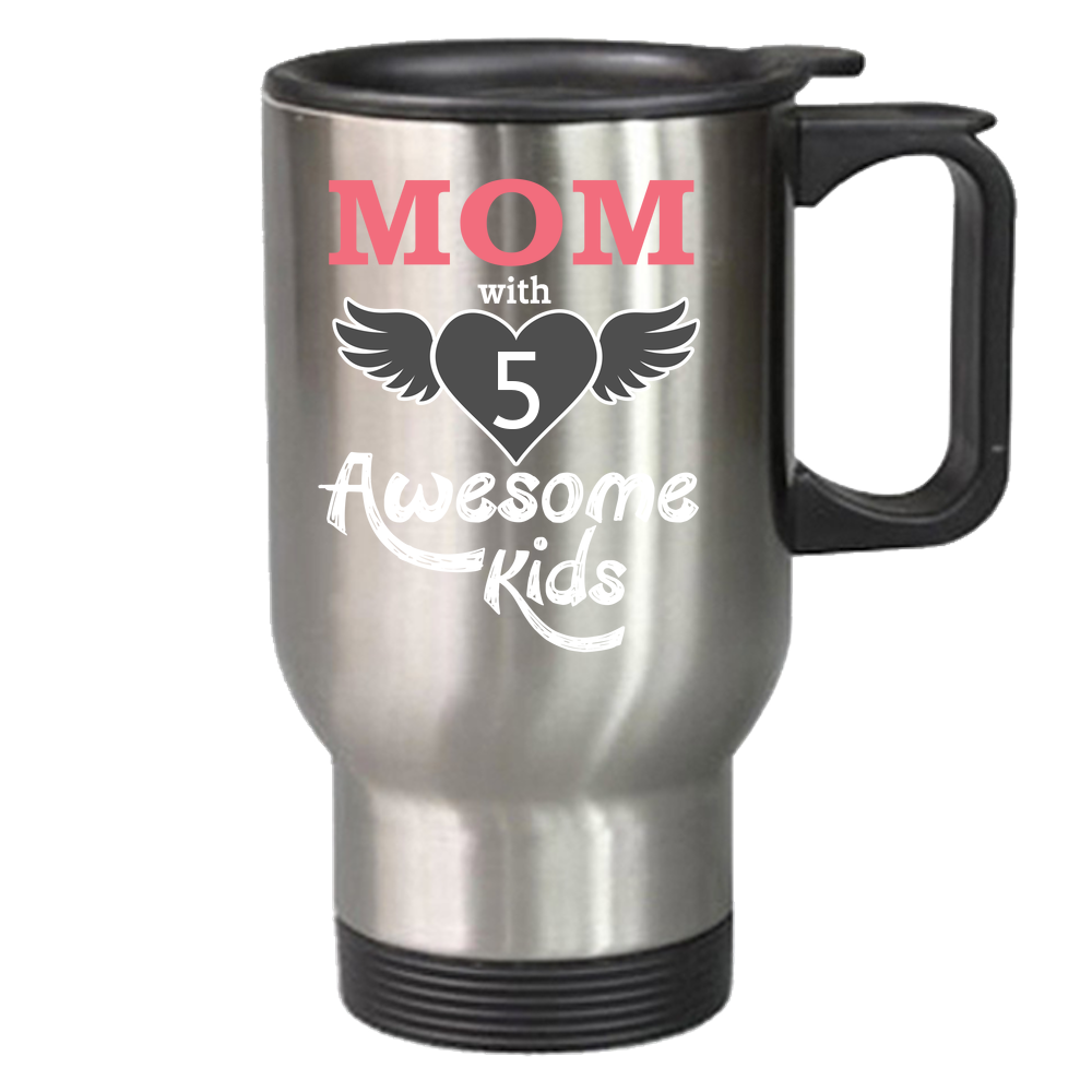 Mom With Awesome Kids - Dark - Travel Mug