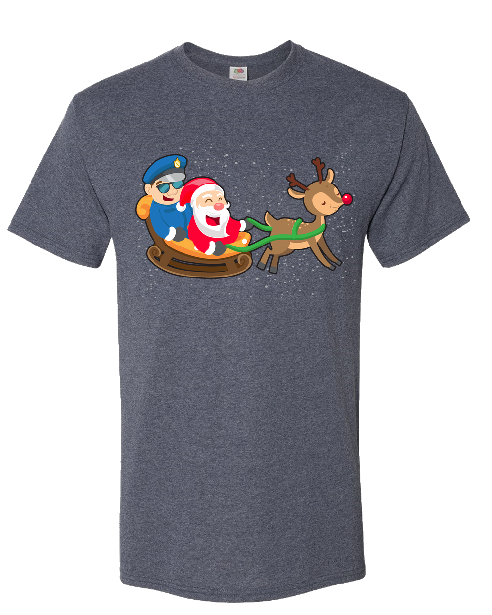 Police Guarding Santa Sleigh Adult Unisex T-Shirt
