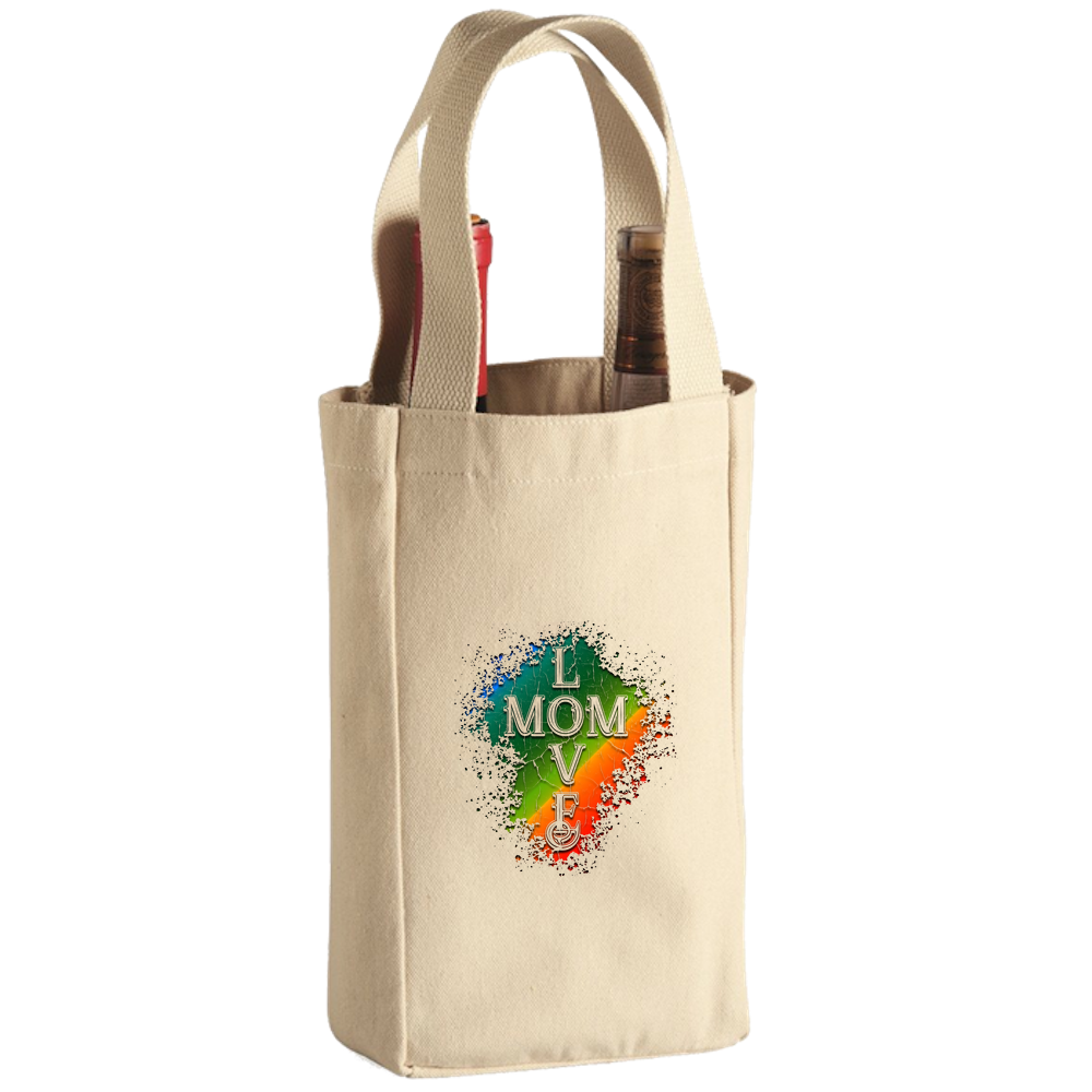 Mom Love Wine Tote Bag - 2 Bottle