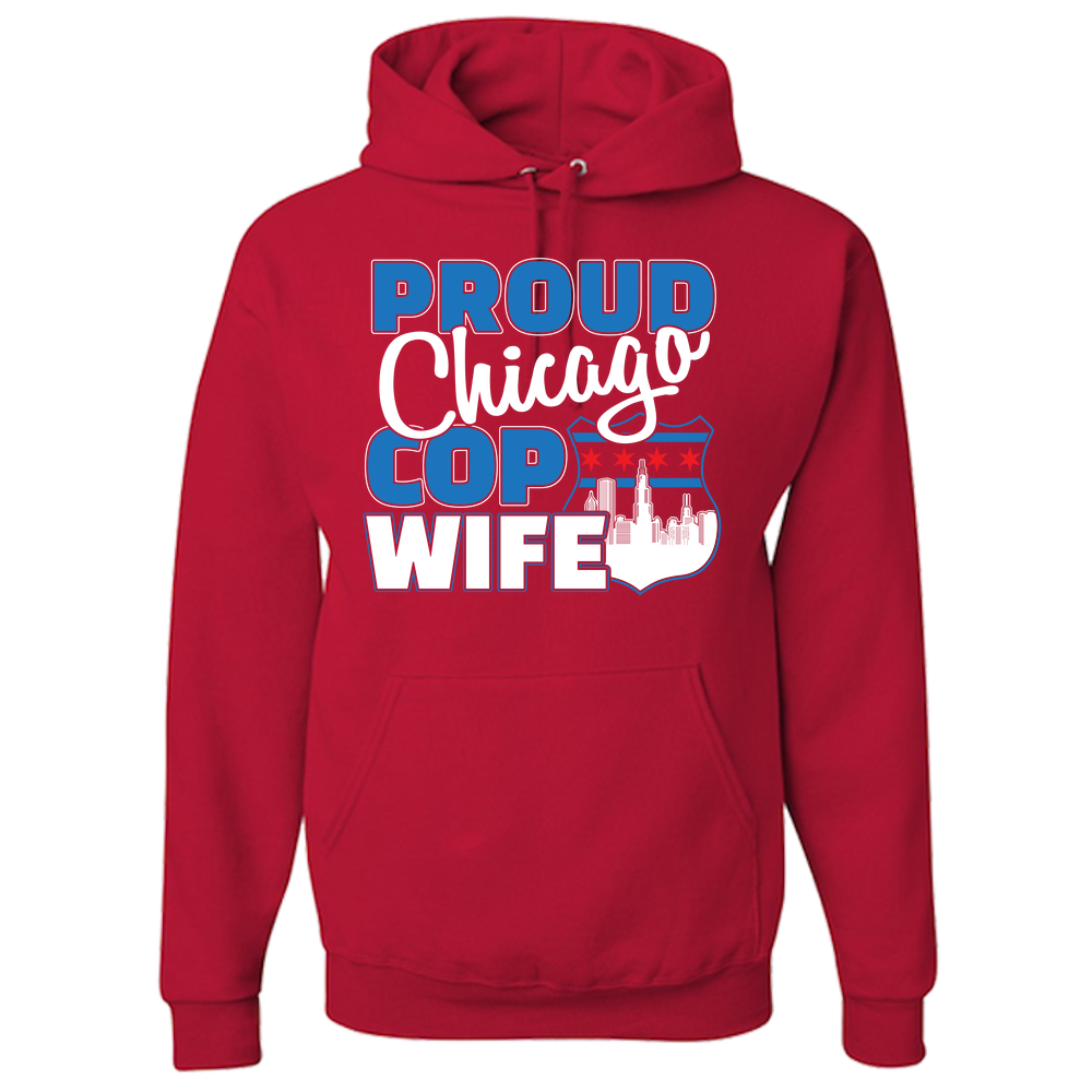 Proud Chicago Cop Wife - Dark - Adult Hoodie