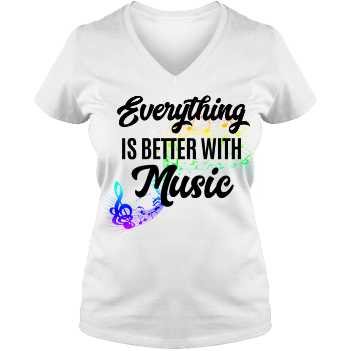 Everything Music Ladies V Neck Tee