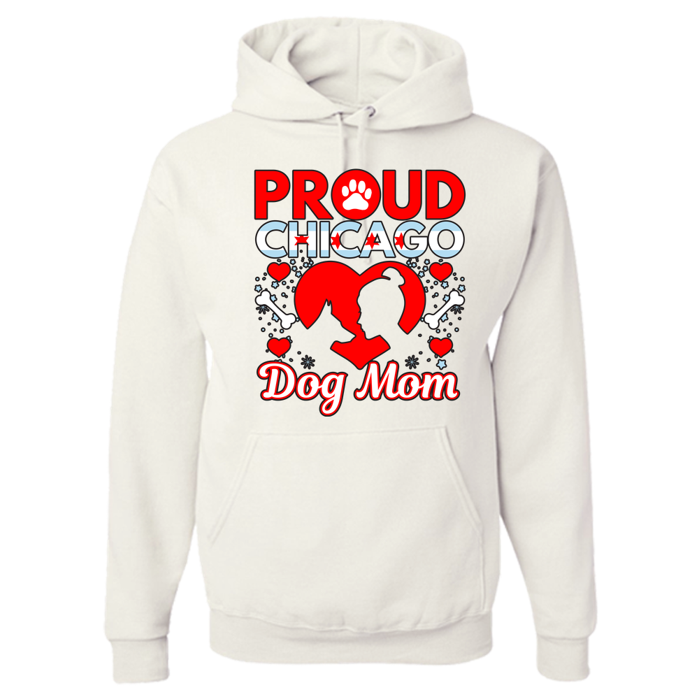 Proud Chicago Dog Mom - Light - Adult Hoodie