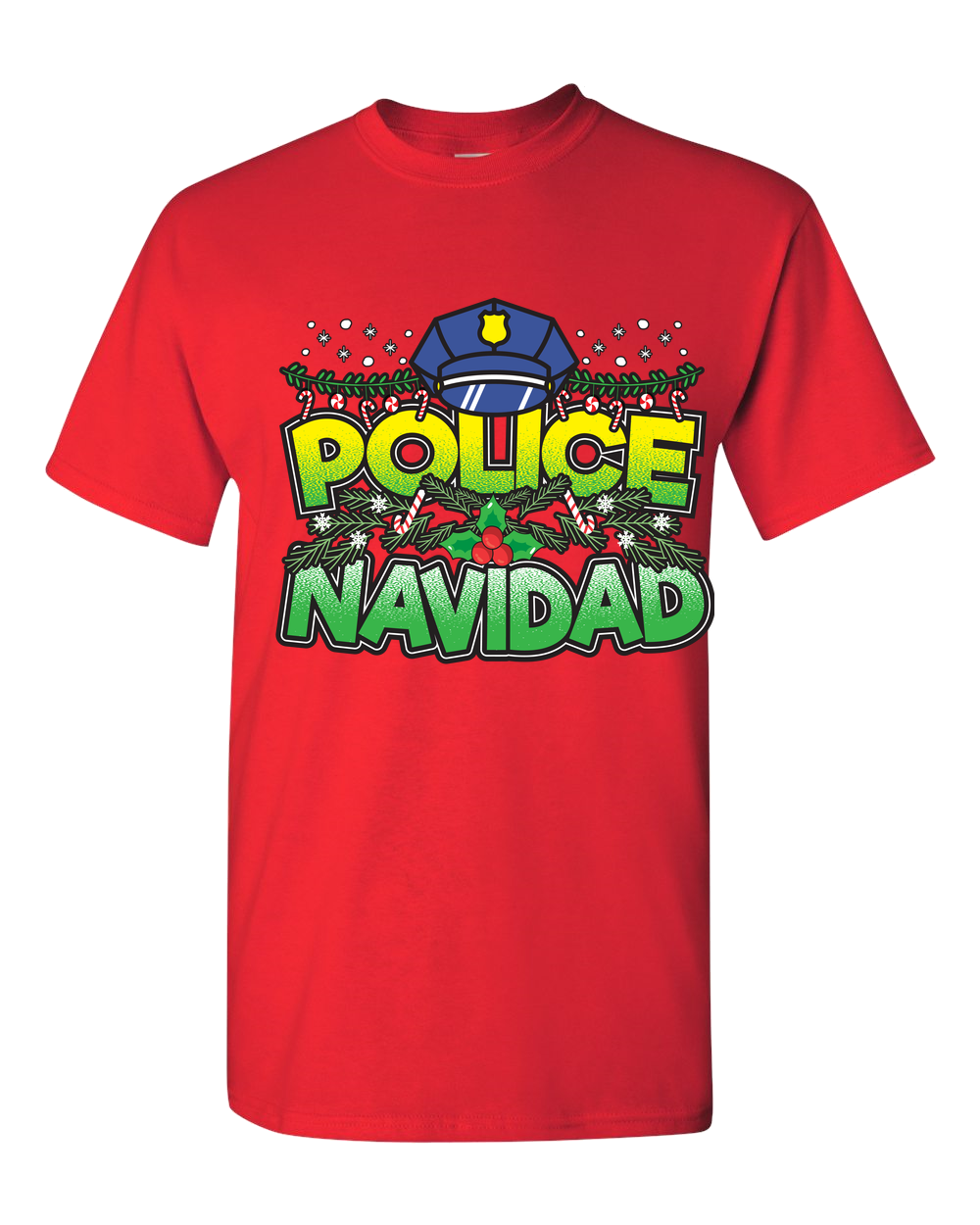 Police Navidad Adult Unisex T-Shirt