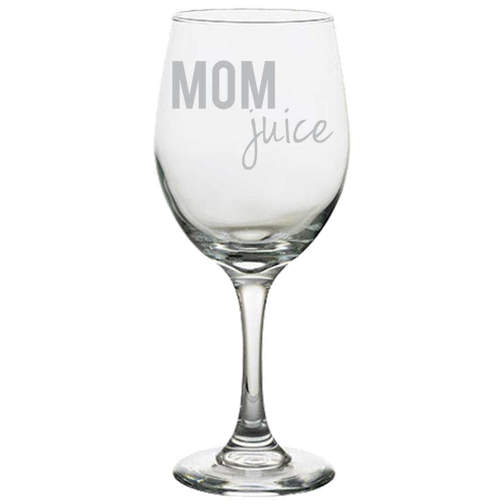Mom Juice White Wine Glass