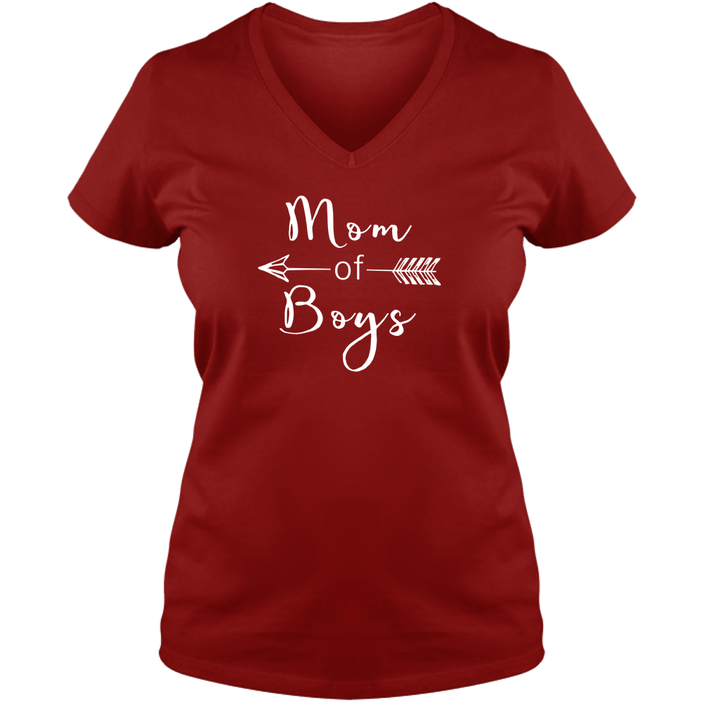 Mom Of Boys Dark - Ladies V Neck Tee