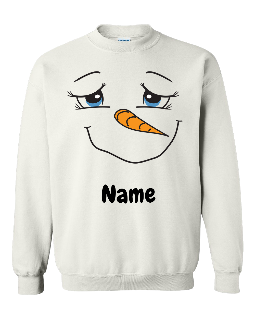 Snowman Personalized Adult Crewneck Sweat Shirt