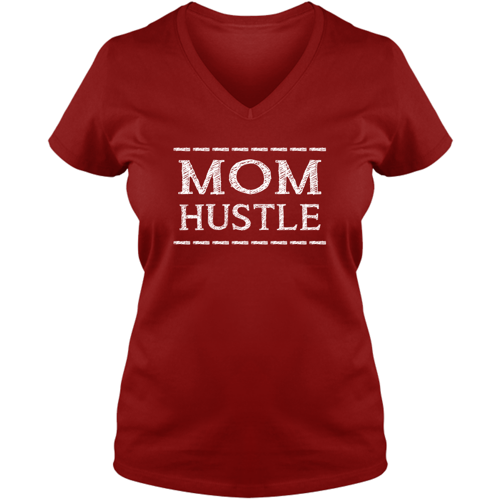 Mom Hustle Dark - Ladies V Neck Tee