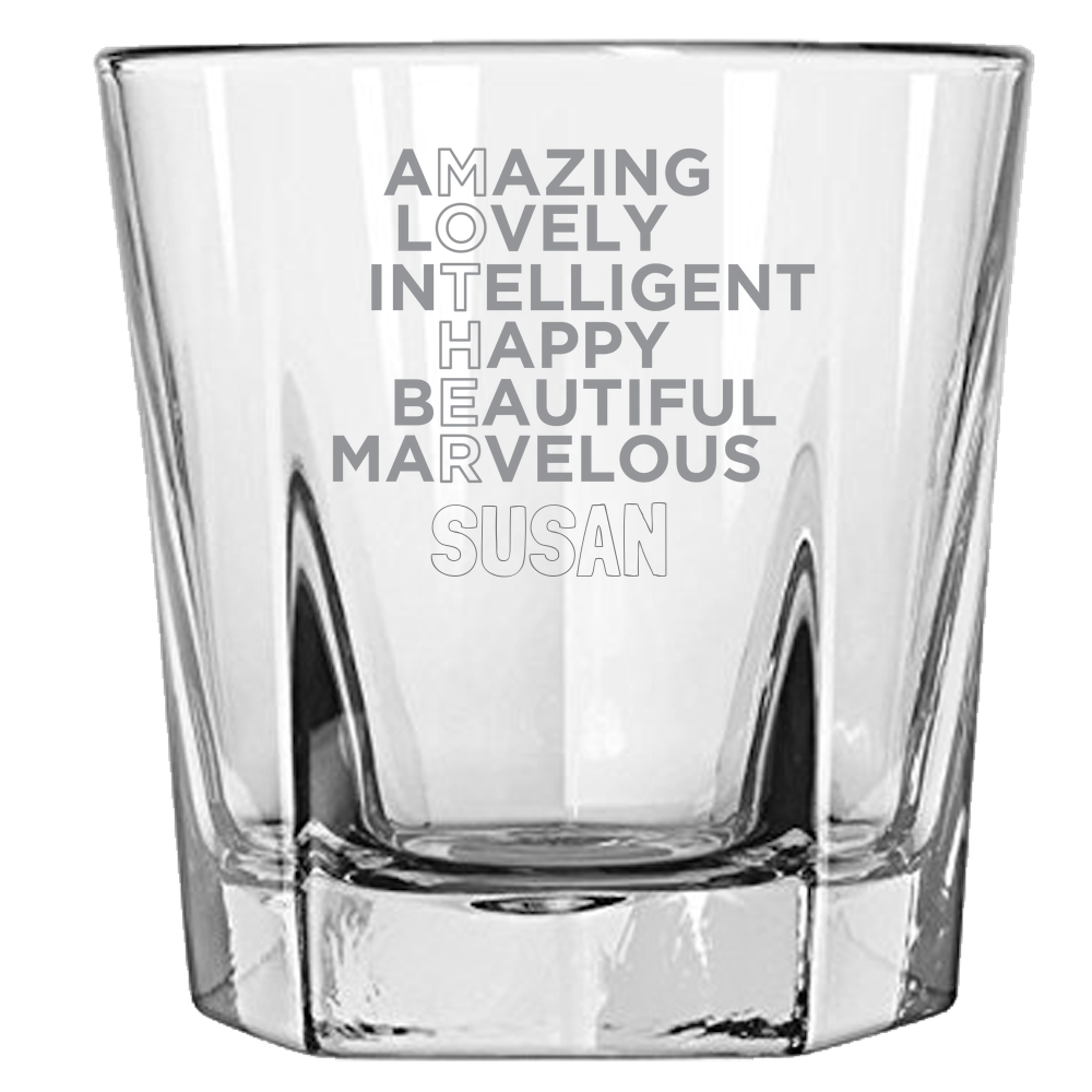 Mother Amazing Lovely Intelligent (Personalized) - Rock Glass