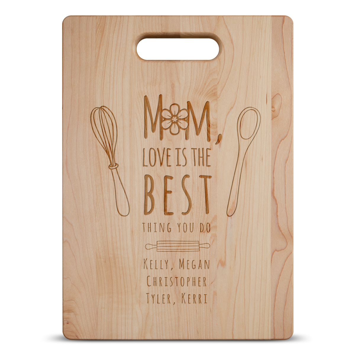 Mom Loves Best Cutting Board - Maple