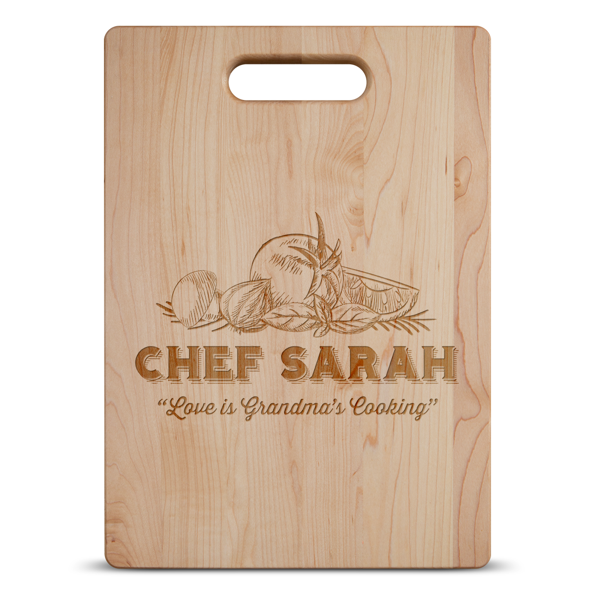 Love Grandma Cooking Cutting Board - Maple