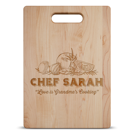 Love Grandma Cooking Cutting Board - Maple