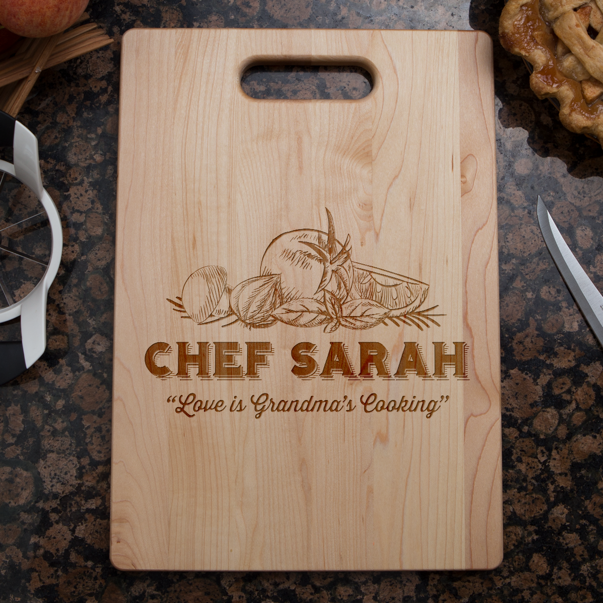 Love Grandma Cooking Cutting Board - Maple