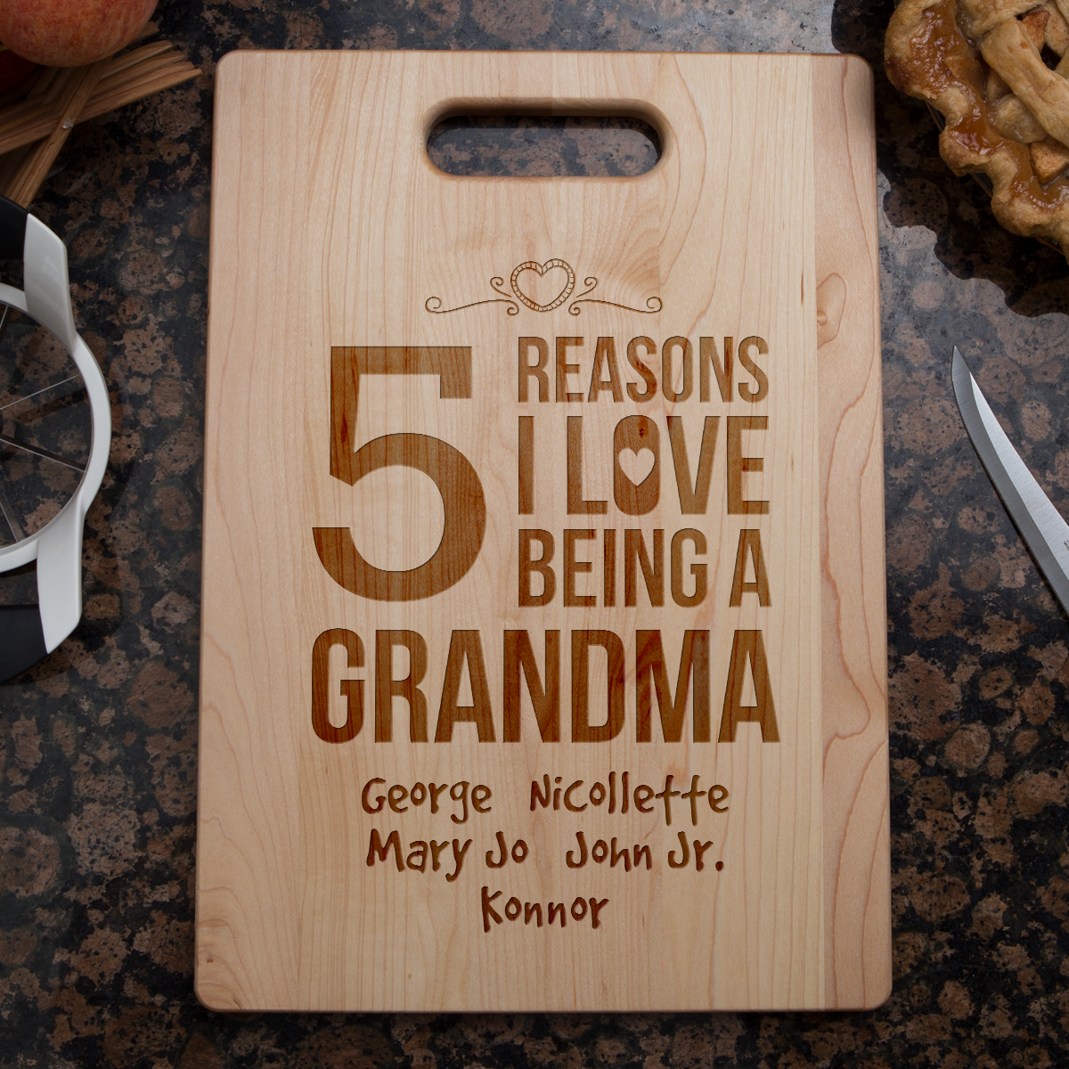 Reasons Love Grandma Cutting Board - Maple