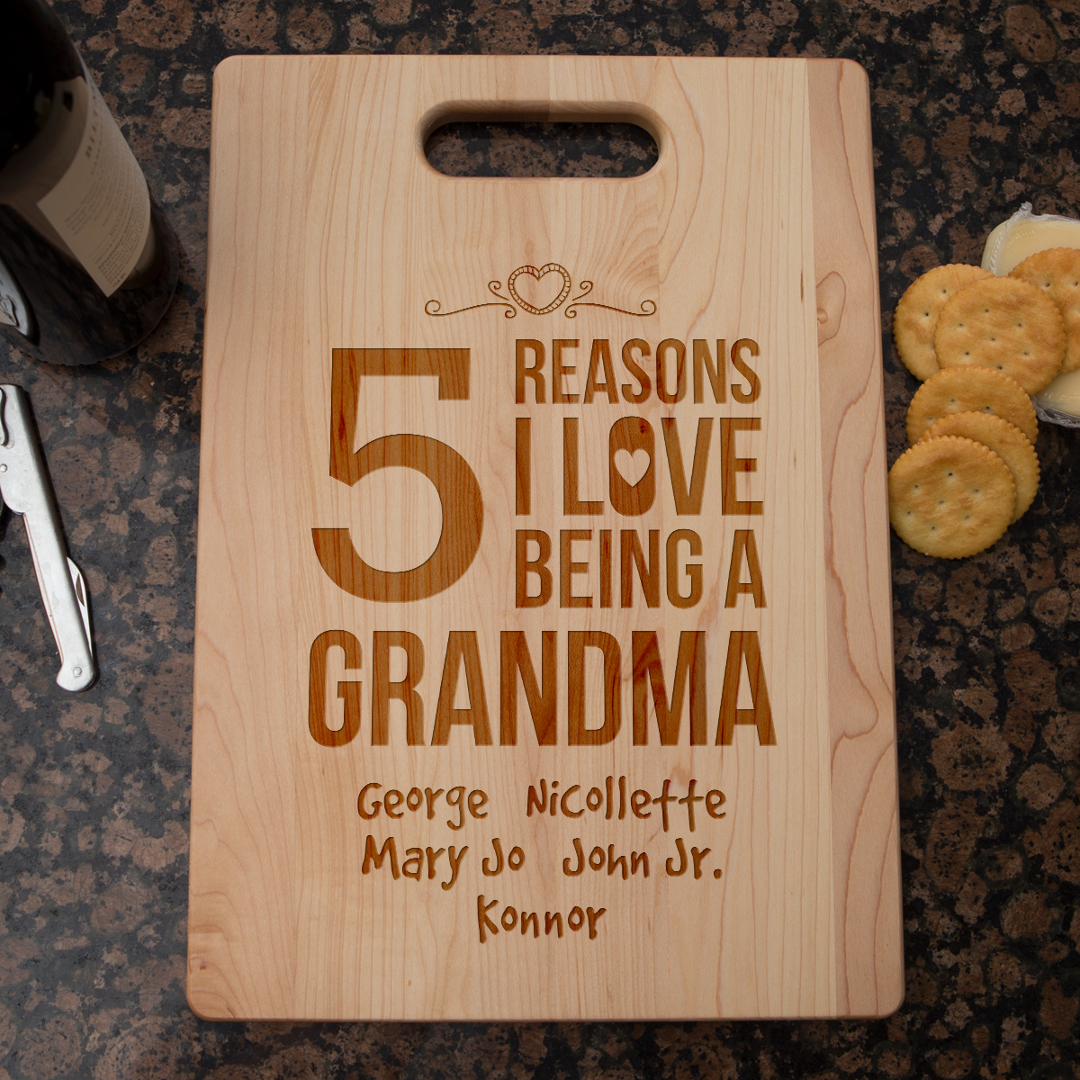 Reasons Love Grandma Cutting Board - Maple