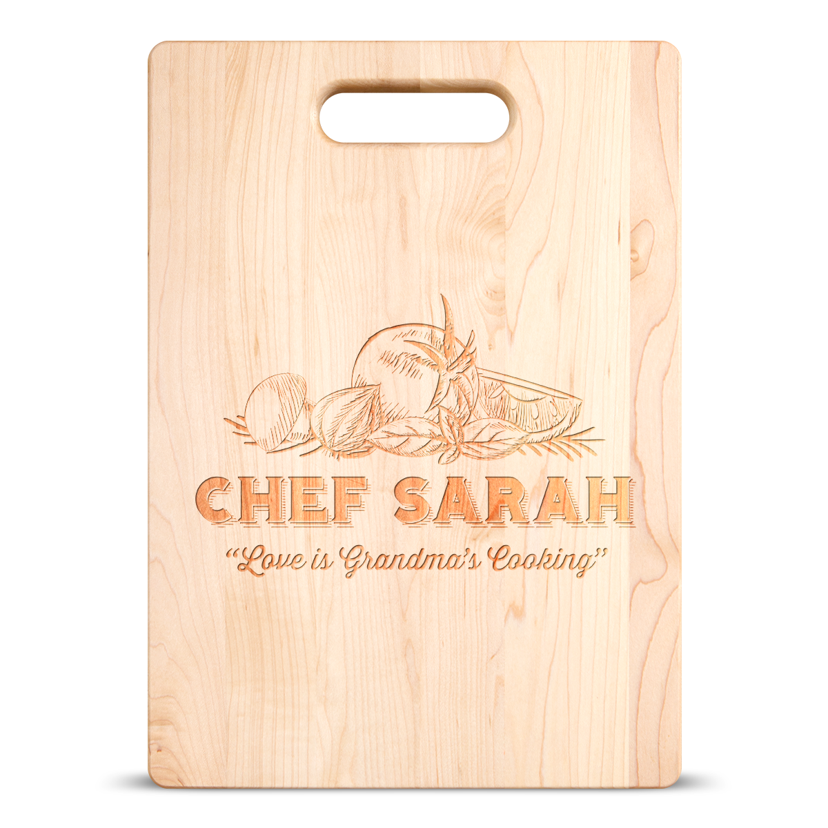 Love Grandma Cooking Cutting Board - Maple