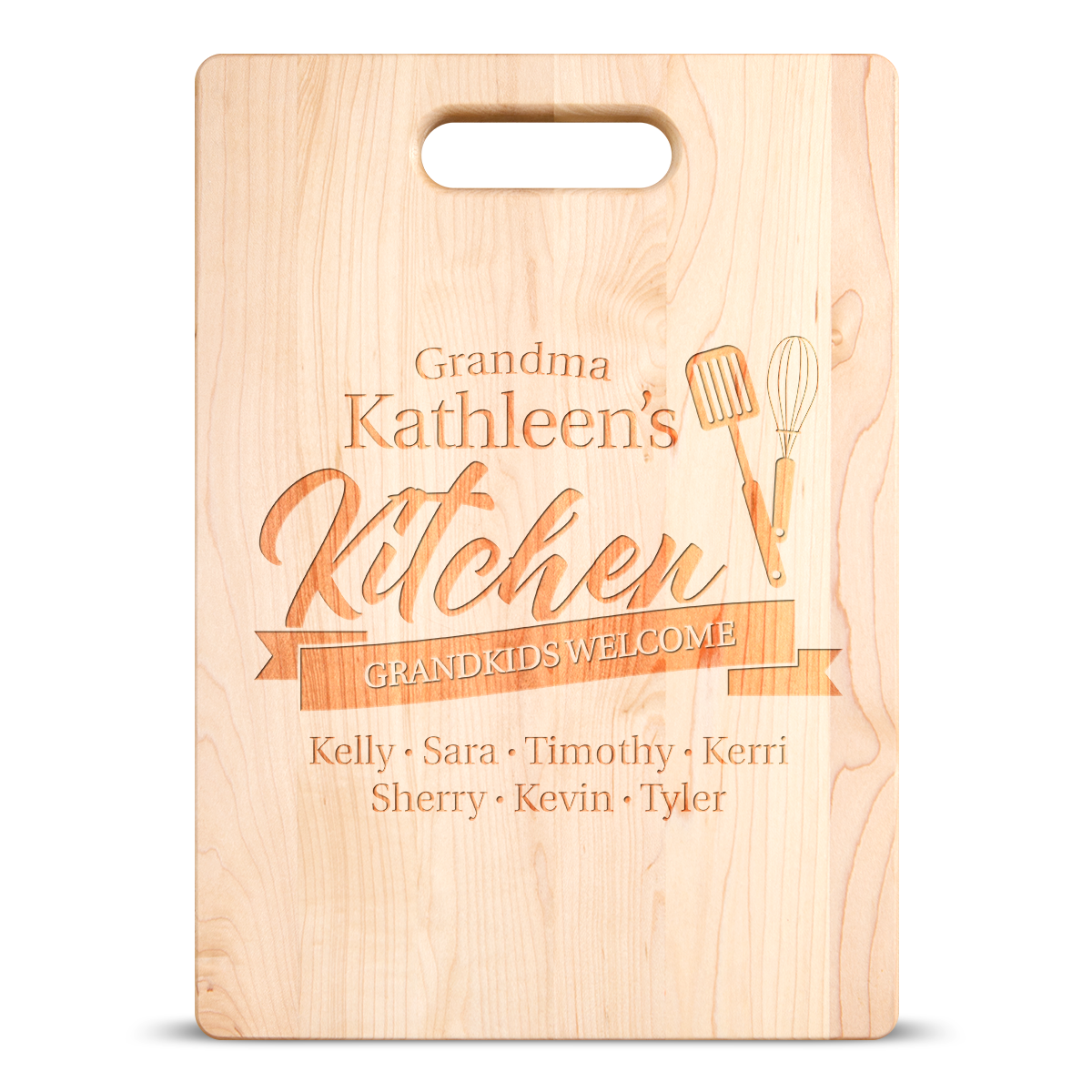 Grandkids Welcome Cutting Board - Maple