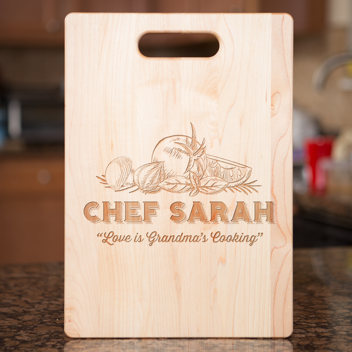 Love Grandma Cooking Cutting Board - Maple