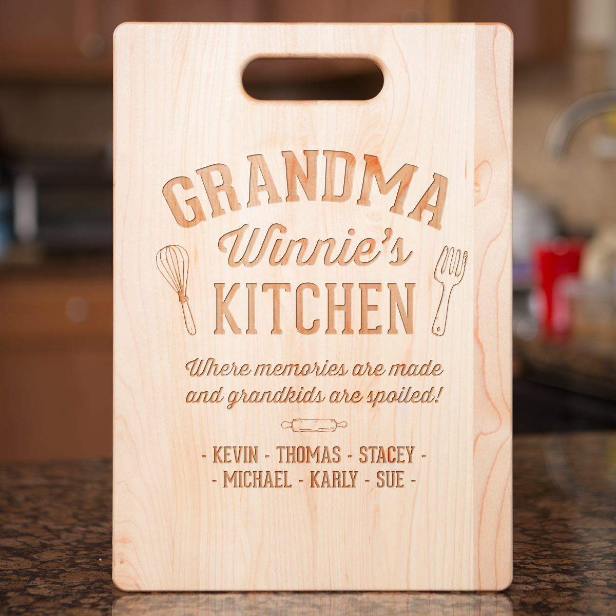 Grandma Kitchen Cutting Board - Maple