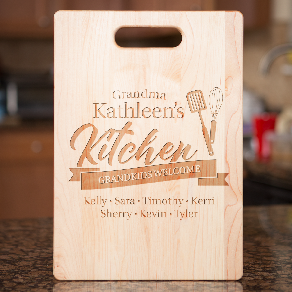Grandkids Welcome Cutting Board - Maple