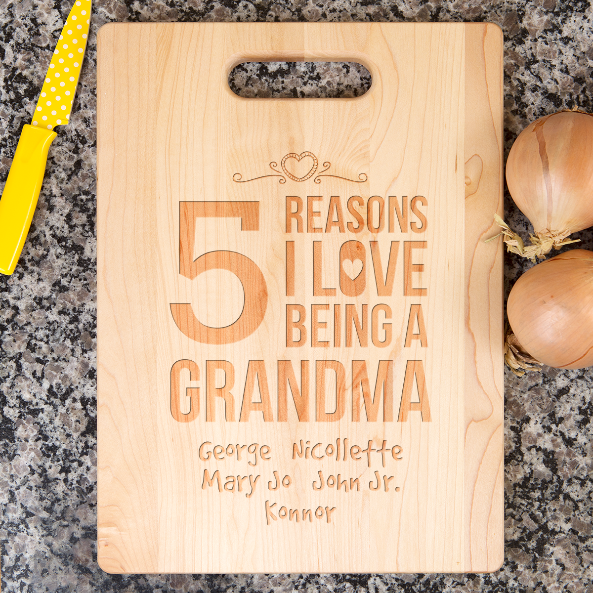 Reasons Love Grandma Cutting Board - Maple