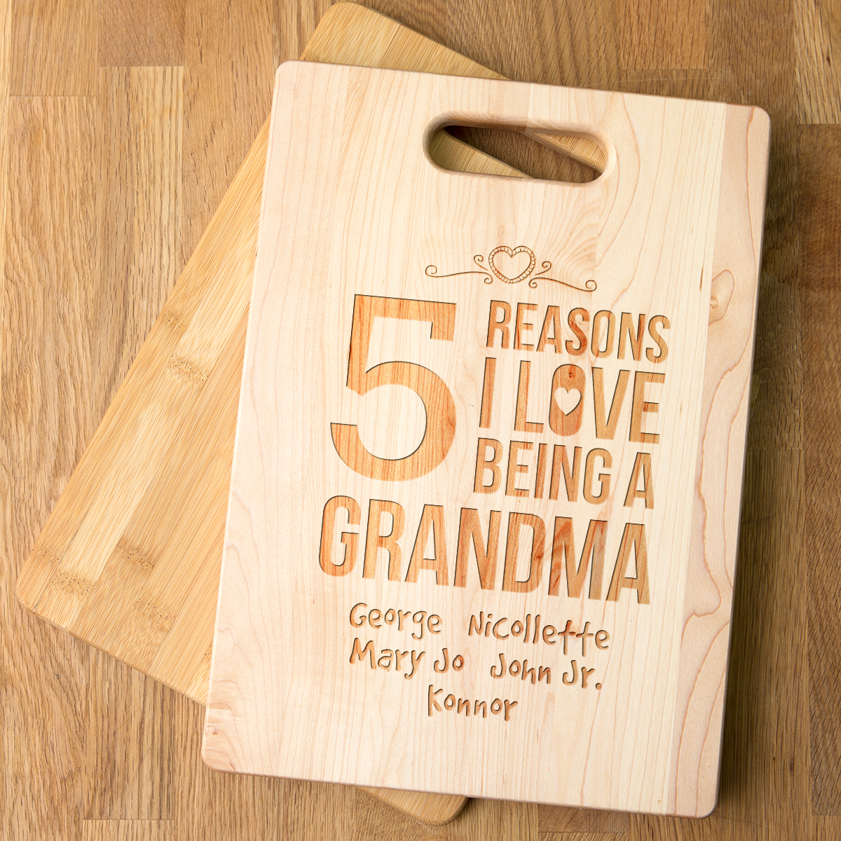 Reasons Love Grandma Cutting Board - Maple