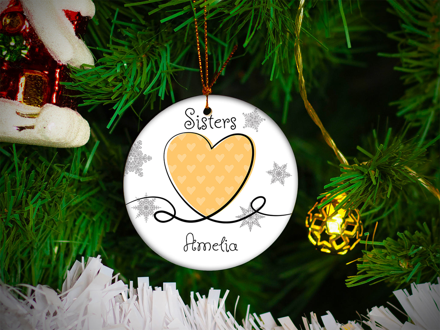 Sisters Yellow - Ceramic Round Ornament