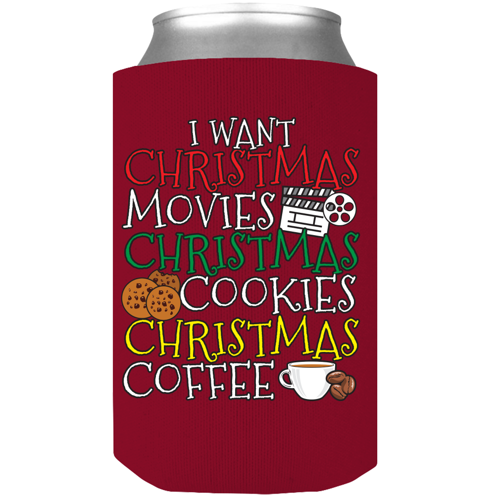 Unique Christmas Can Wrap - I Want Christmas Movies, Christmas Cookies, Christmas Coffee We all love this holiday season on the big screen with 24X7 holiday movies and shows bringing warmth and smiles and good feelings