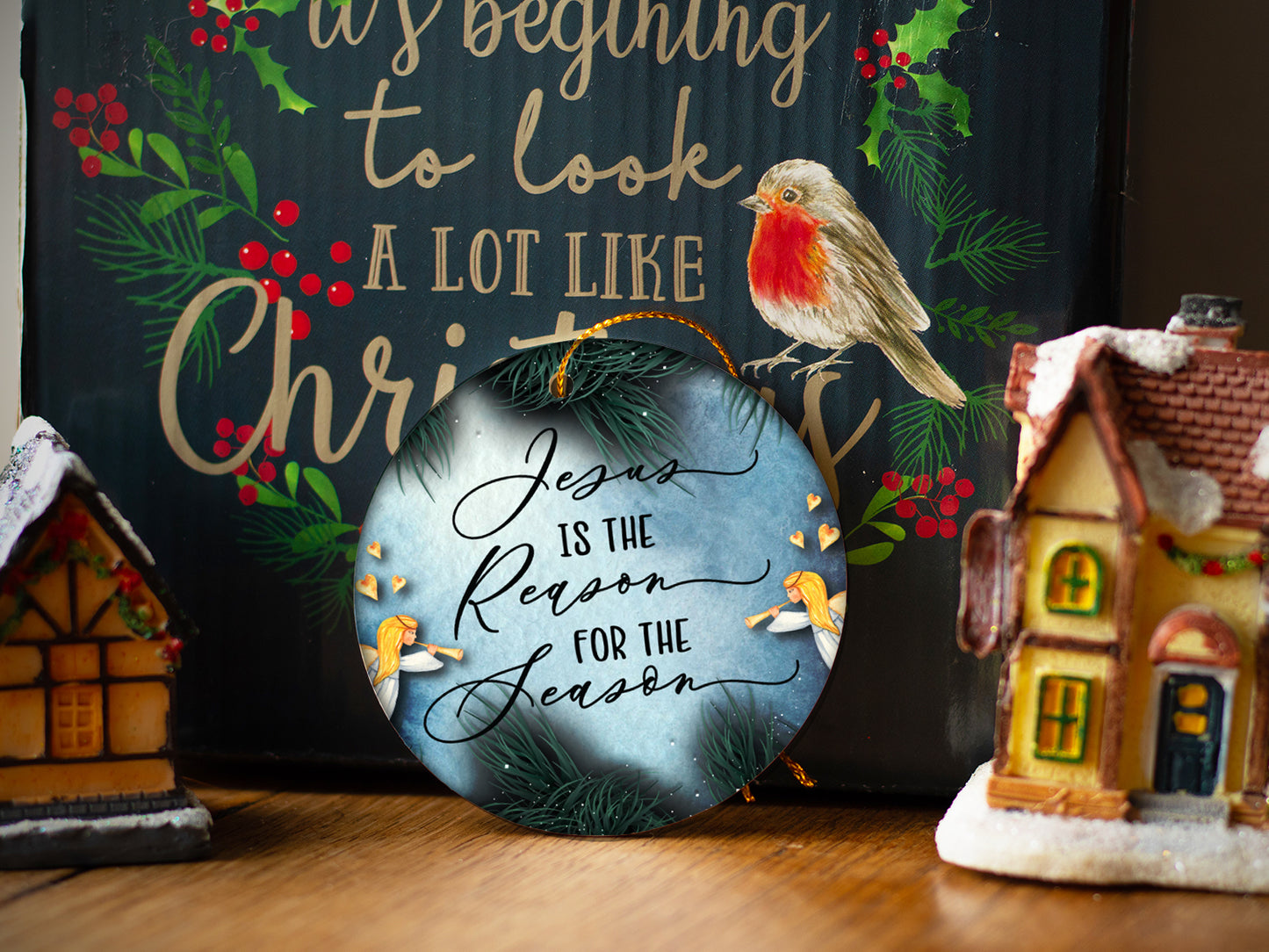 Jesus Is The Reason - Ceramic Round Ornament