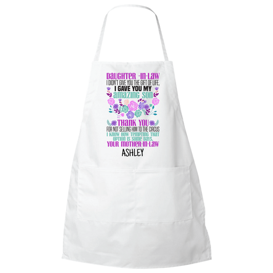 Mom To Daughter-In-Law Phrase Apron