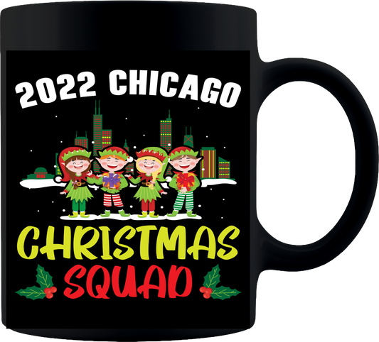 2022 Chicago Christmas Squad-Dark Mug - Coffee Mug 11oz - Black
