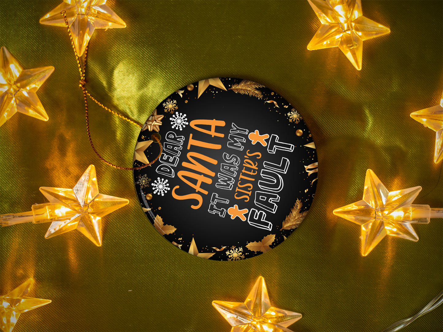 It Was My Sisters Fault - Ceramic Round Ornament